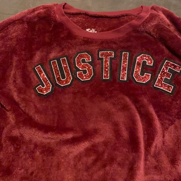 Girls Justice Velour shirt size 18 - Picture 1 of 3
